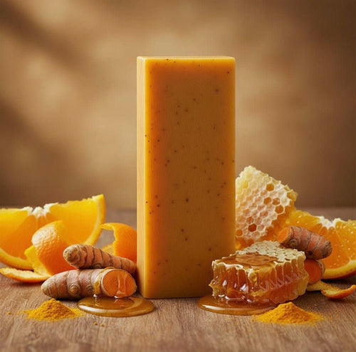 Amber Glow (Turmeric, Orange & Honey) Handcrafted Natural Bar Soap